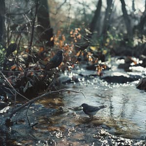 Peaceful Nature Retreat: Binaural Sounds with Birds and Creek - Coffee Shop Playlist Radio