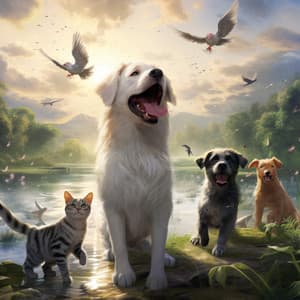 Music and Rain for Happy Pets: Paws and Melodies - Nature's Mirror