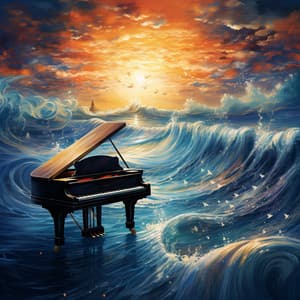 Harmonic Waves: Oceanic Piano Music - Piano and Rain