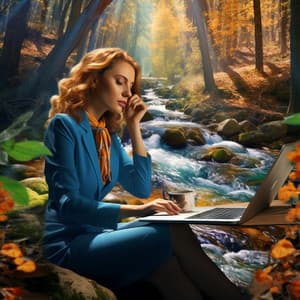 Work by the River: Nature's River Efficiency Harmony - Feel the Joy