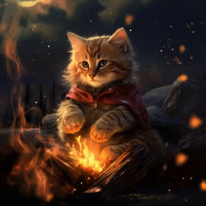Bonfire Melodies: Serene Music for Feline Companions - Wonderclouds