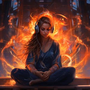 Stereo Fire Meditation: Acoustic Blaze Rhythm - Wave Sculptures