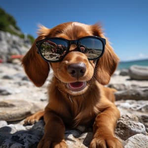 Aventuras Caninas En La Costa Mística: Diversión Oceánica - Paisajes sonoros épicos