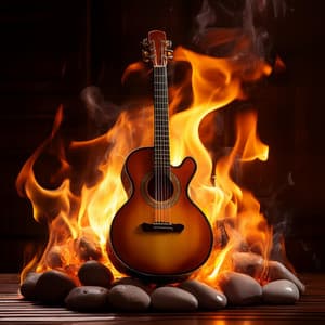 Spa Guitar Flames: Relaxing Strums and Fire Ambiance - Easy Listening Guitar