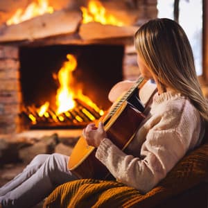 Ember Guitar Relaxation: Soft Strums and Fire Sounds - Guitar Relaxing Song