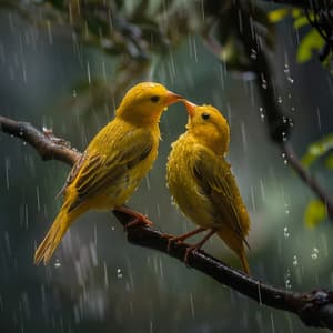 Serene Binaural Rain and Birds in Nature Soundscape - Ethereal Melodies
