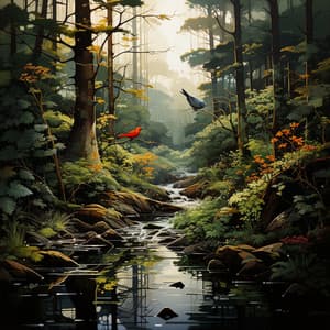 Resonancia Académica De La Naturaleza: Sonidos Ambientales Y Agua Para Estudios Concentrados - Nube de melodía