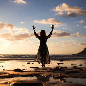 Serenidad Del Atardecer: Anochecer De Música Relajante Con Agua - Etiqueta de la naturaleza
