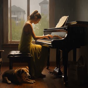 Retiro Tranquilo Para Mascotas Con Piano Lluvioso - Sonidos de lluvia pesada