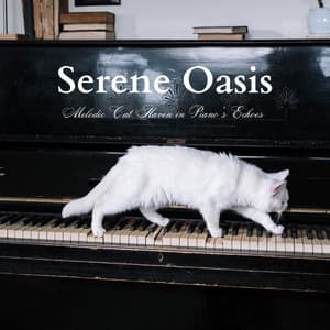 Serene Oasis: Melodic Cat Haven in Piano's Echoes - Coffee Shop Piano