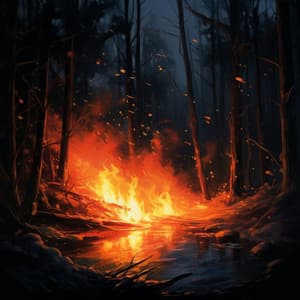 Brasas Nocturnas: Serenatas De Un Fuego Somnoliento - Academia de Música con Sonidos de la Naturaleza