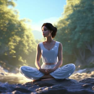 Soothing Waterfall Yoga Oasis: Stream's Peaceful Poses Harmony - Alex Rainbow