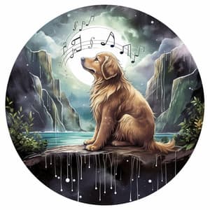 Tranquil Flames Harmony with Dogs: Music Companions - Muggy Forecast