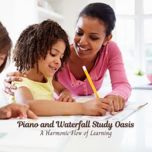 Piano and Waterfall Study Oasis: A Harmonic Flow of Learning - Moods & Water sounds