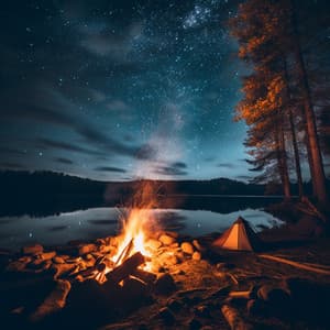 Tranquil Flames by the Flowing River - Sounds of Fire for Sleep