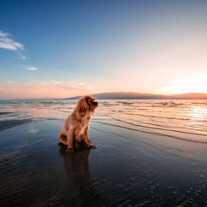 Canine Serenades by the Ocean: Nature's Playtime - Pacific Ocean Wave Sounds