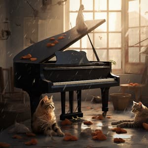 Refugio Felino Con El Piano Lluvioso En La Tranquilidad - Lluvia PQ