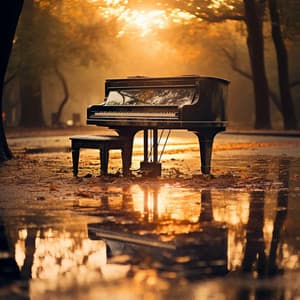 Estudio Tranquilo Con Las Gotas Del Piano Lluvioso - Sonidos de lluvia agradables