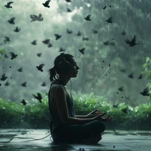Yoga in Nature’s Rain: Binaural Birds Calm - 92 88 Hz - Yoga Sounds