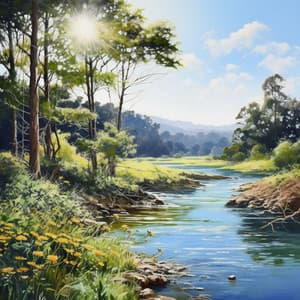 Flowing Serenity: River's Soothing White Noise - Relax with Waves