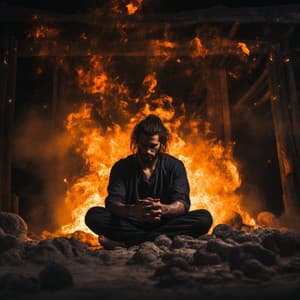 Meditation Flames: Fire's Calming Ambient Echoes - Ashtanga