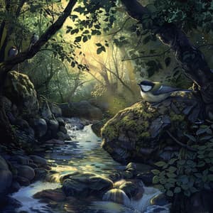 Binaural Nightfall: Birds and Creek's Sleep Symphony - 78 72 Hz - Sleep Waves