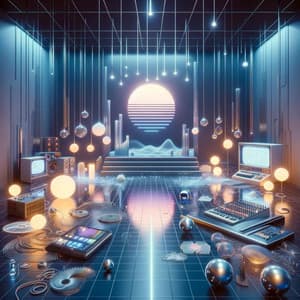 Serene Beats in Electronic Dreams - Neon EDM Drifter