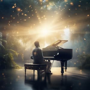 Travesía De Rayo De Sol: El Piano Pinta El Camino Hacia La Luz Interior - Cafetería Jazz Piano Escalofriante