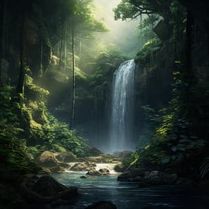 Binaural Waterfall Ambience by the Mountain - Binaural Healing