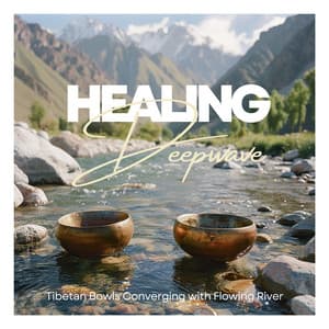 Tibetan Bowls Converging with Flowing River - Healing Deepwave