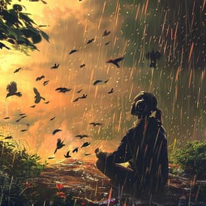 Focus with Binaural Birds: Rain and Nature Study - 92 88 Hz - Focus Frequency