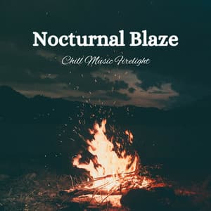 Nocturnal Blaze: Chill Music Firelight - Night Crickets