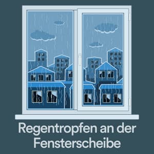 Regentropfen an der Fensterscheibe - Regengeräusche