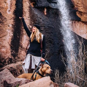 Tranquil Cascades with Dogs: Waterfall Chill and Sound Bonding - Calm Waves Water
