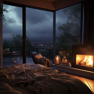 Binaural Fireplace Serenity: Rain and Distant Thunder Ambiance - Delta Pure Waves