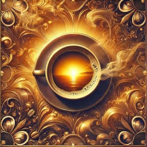 Sunrise Over with Cup of Coffee - Elena Guitarra