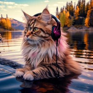 Riverbank Cat Playtime: Serene Water's Purr-fect Bliss - Phaselock
