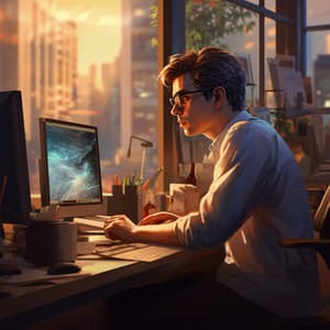 Work Resonance with Rain Music: Productive Patter - Restful Peace