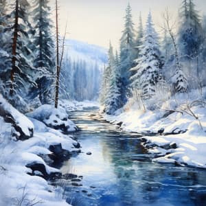 Winter's Serenity: Cold River Serenades - Streams & Mist