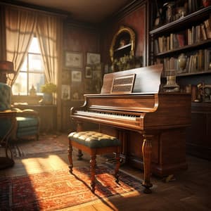 Study Vibes: Piano Scholarly Motif - Piano dust Covers