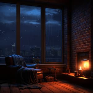 Flame's Serenade in the Downpour - Fireplace Relax