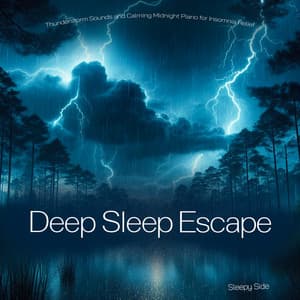 Deep Sleep Escape - Thunderstorm Sounds and Calming Midnight Piano for Insomnia Relief - Sleepy Side