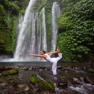Waterfall Yoga Embrace: Peaceful Flowing Sounds with Crystal Singing Bowl - Water Science