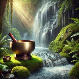 Peaceful Morning: Tibetan Singing Bowl by The Waterfall - Daniel Shanti