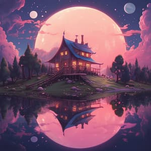 Pink Lofi Moon - Chill on Moon