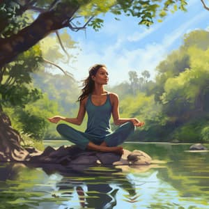Riverside Tranquility: Soft Stream Binaural Tunes for Yoga - Mission Venus