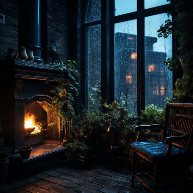 Fireside Serenity: Evening Retreat - Fire Sounds Sleep