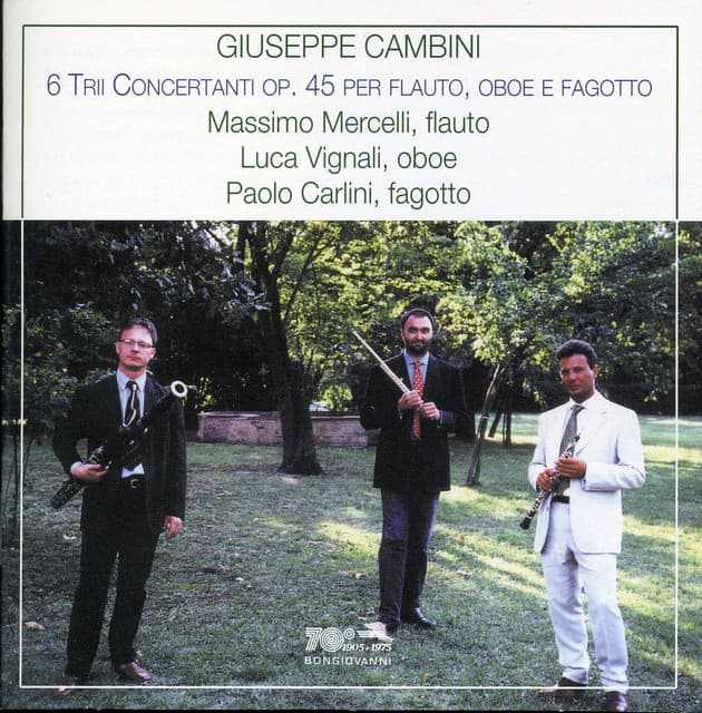 Cambini: 6 Trii Concertanti Op. 45 per flauto, oboe e fagotto - Giuseppe Maria Cambini
