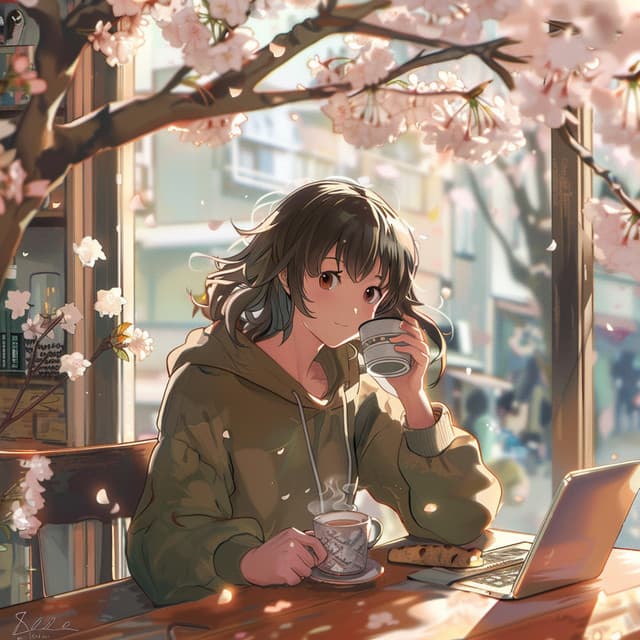 April: Inspirational lofi Tea - Blossom's Cat