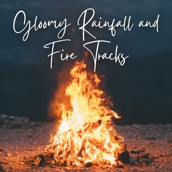 Gloomy Rainfall and Fire Tracks - Soothing Nature Sounds